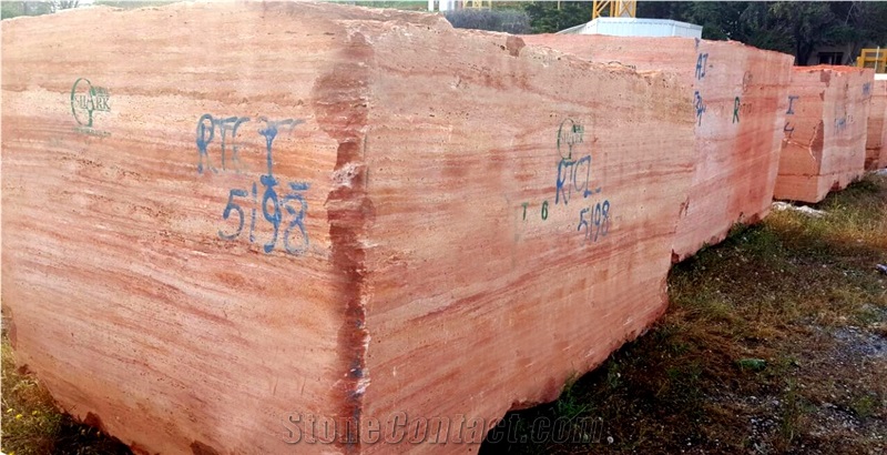 Turkish Travertine Blocks, Turkey Red Travertine