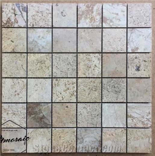 48x48 Chocolate Natural Stone Mosaic Vietnam