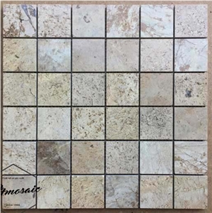 48x48 Chocolate Natural Stone Mosaic Vietnam