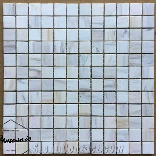 48x48 White Grain Natural Stone Mosaic Vietnam
