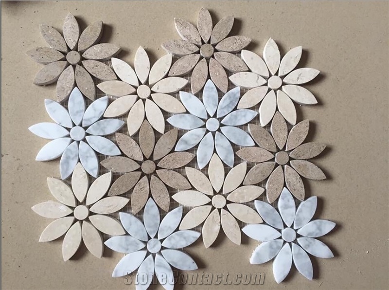 Interior Tiles Stone Mosaic Flower Tiles Vietnam