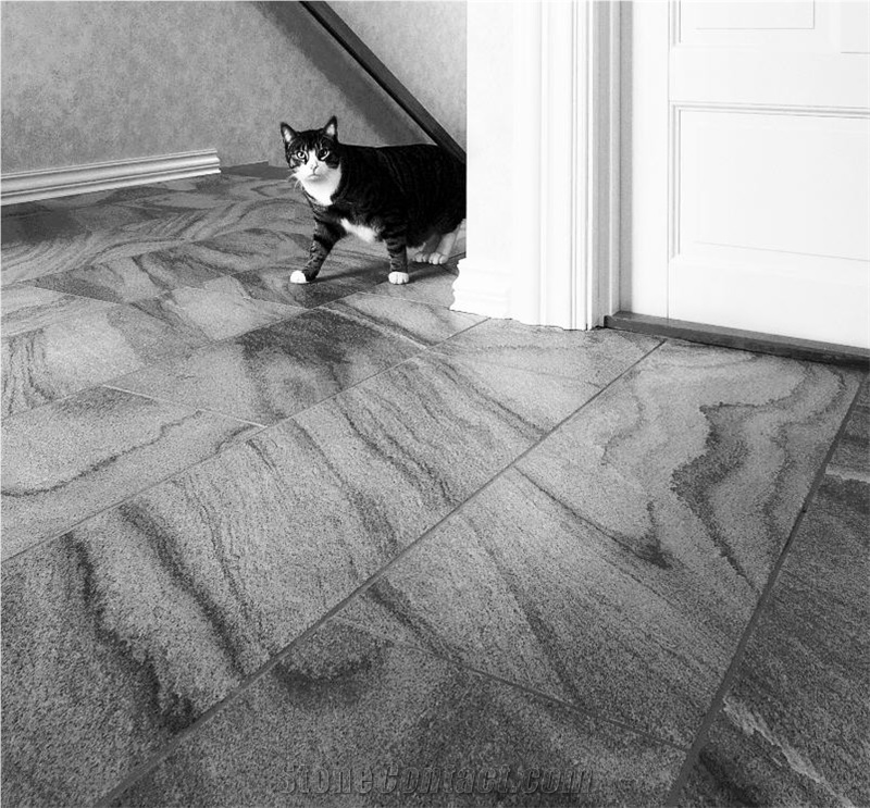 Oppdal Mork Golan Brushed Floor Tiles