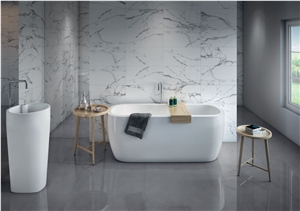 Statuary White Carrara Marble Look Ceramic Tiles