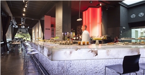 Translucent Groga Alabaster Commercial Bar Top