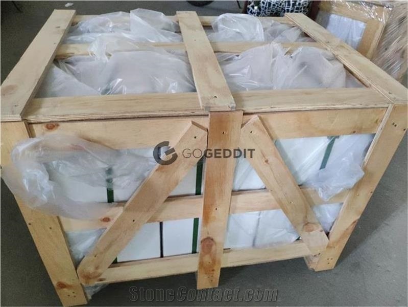 1x3 Stacked Brick Carrara White Marble Mosaic