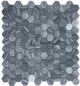 Bardiglio Gray Polished 1" Hexagon Marble Mosaic