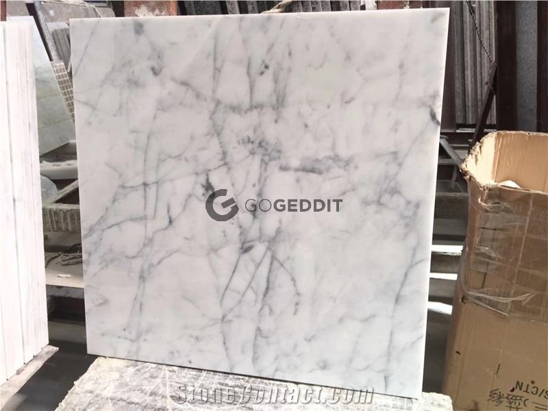 Carrara Bianco Marble Floor Tile Honed 12x24