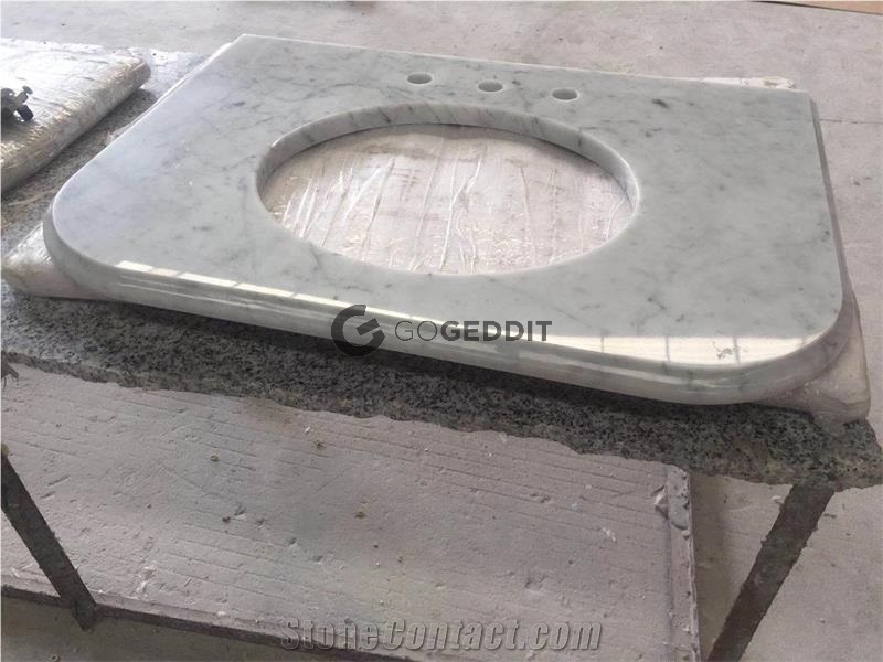 Carrara White Marble Prefab Vanity Top