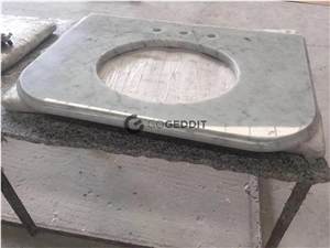 Carrara White Marble Prefab Vanity Top
