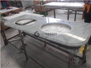 Carrara White Marble Prefab Vanity Top