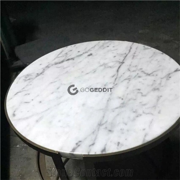 Carrara White Round Marble Table Top