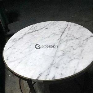 Carrara White Round Marble Table Top