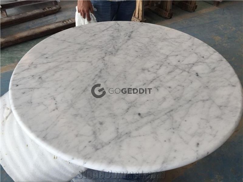 Carrara White Round Marble Table Top