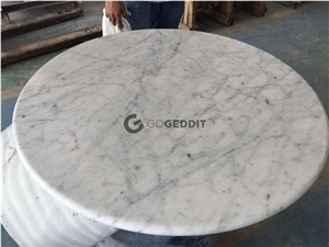 Carrara White Round Marble Table Top