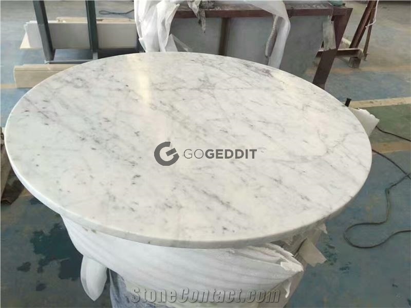 Carrara White Round Marble Table Top