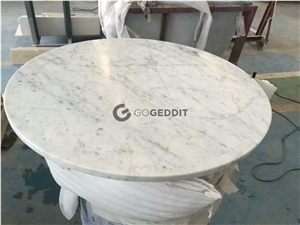 Carrara White Round Marble Table Top