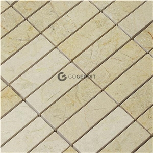 Crema Marfil Marble 1x3 Linear Strip Mosaic Tile