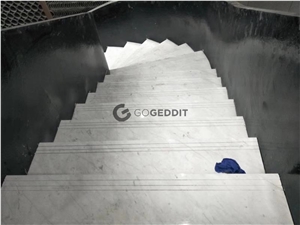 Italian Carrara White Marble Stair Steps