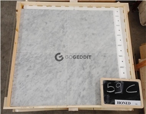 Polished Carrara White Marble Floor Tile 12x12