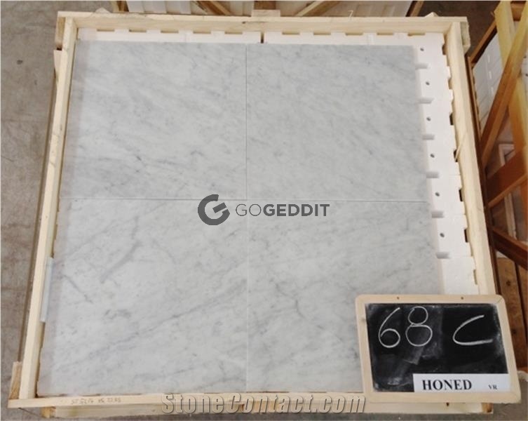 Polished Carrara White Marble Floor Tile 12x12