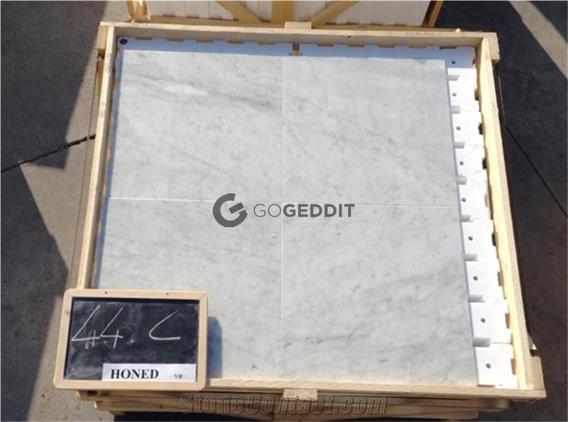 Polished Carrara White Marble Floor Tile 12x12