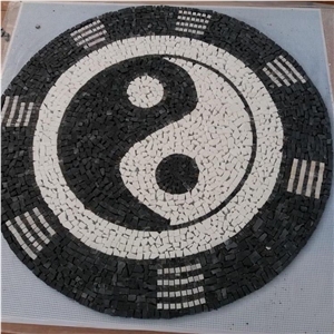 Artistic Mosaic Portrait Medallions, Flooring Rosettes
