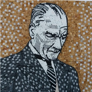 Artistic Mosaic Portrait Medallions, Flooring Rosettes