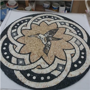 Artistic Mosaic Portrait Medallions, Flooring Rosettes