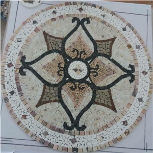 Artistic Mosaic Portrait Medallions, Flooring Rosettes