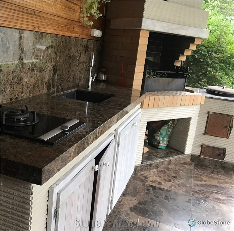 Marron Emperador Kitchen Countertop
