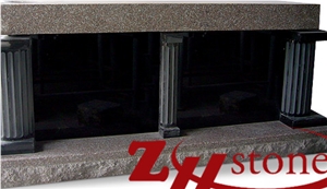 Anxi Red&Black Granite Column Cemetery Mausoleum