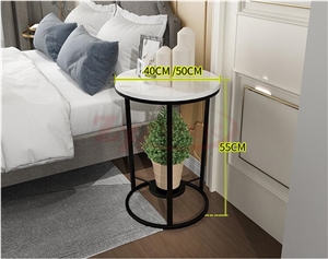 Bianco Carrara Marble Tabletop&Gold Metal Leg