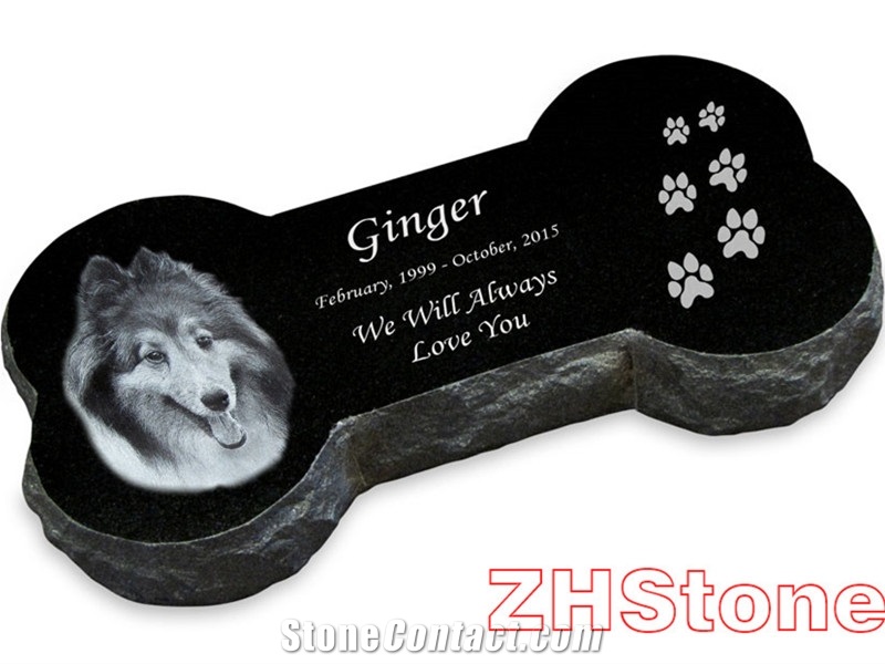 Bone Design Shanxi Black Granite Pet Monument