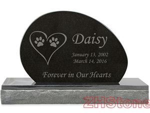 Bone Design Shanxi Black Granite Pet Monument