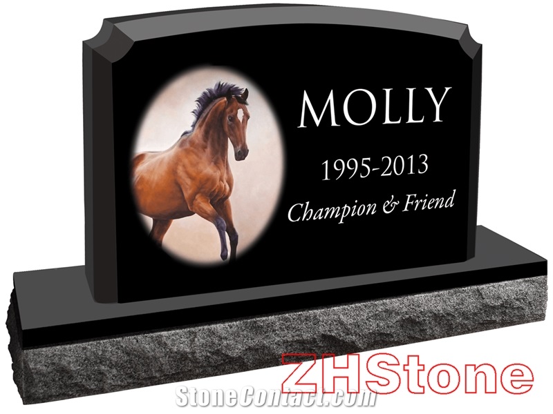 Bone Design Shanxi Black Granite Pet Monument