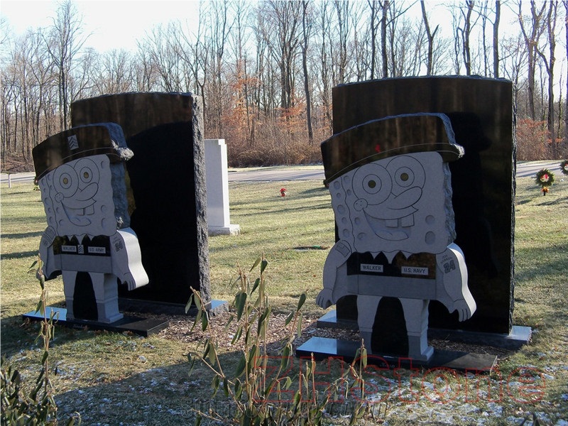 Bone Design Shanxi Black Granite Pet Monument