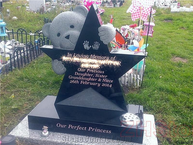 Bone Design Shanxi Black Granite Pet Monument