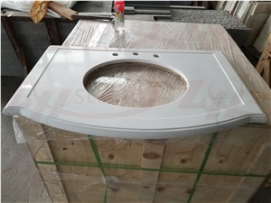 Calacatta White Quartz Marine Edges Vanity Top