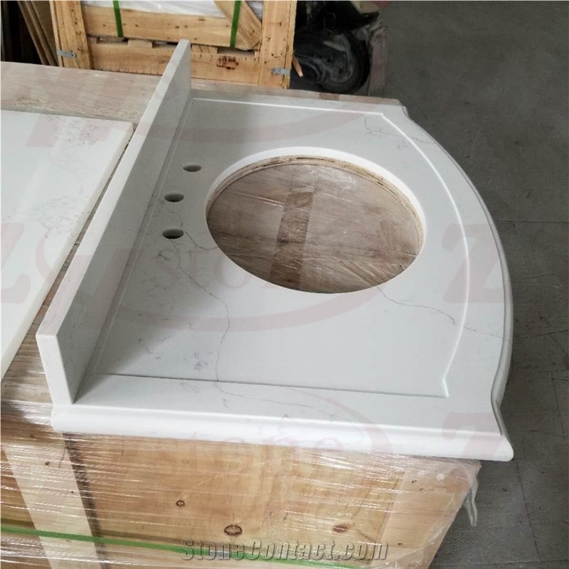 Calacatta White Quartz Marine Edges Vanity Top