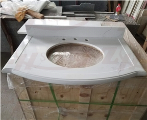 Calacatta White Quartz Marine Edges Vanity Top