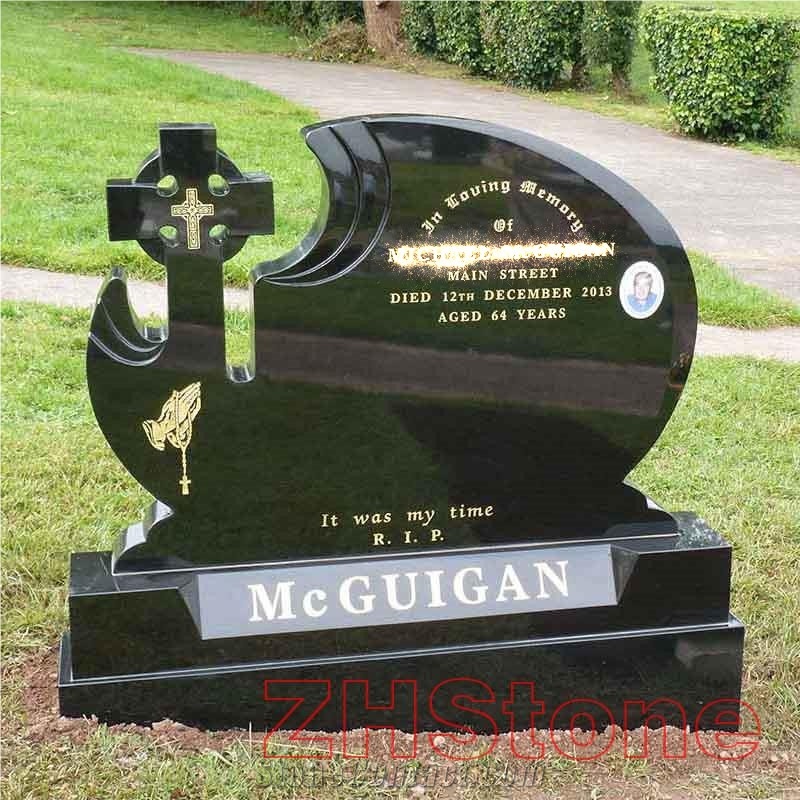 Cats Eye Granite Column Shape Headstone