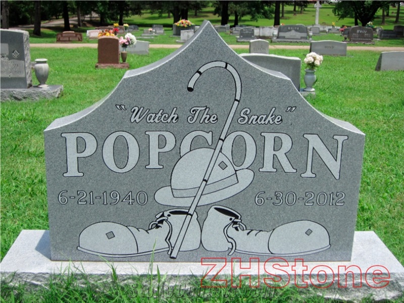 Cats Eye Granite Column Shape Headstone