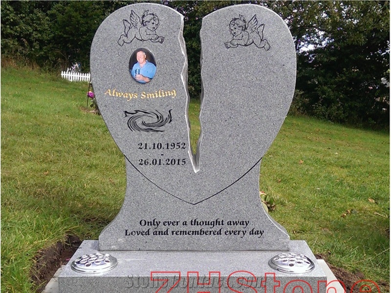 Celtic Cross Natural Black Granite Tombstone