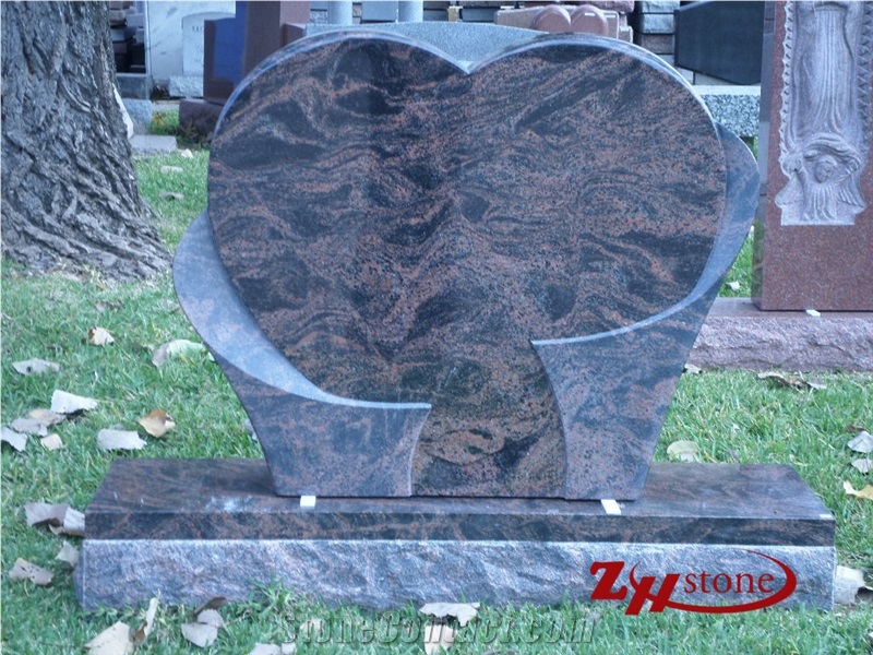 Chinese Style Temple Sunset Red Granite Monument