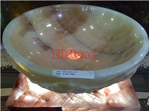 Colorful Semiprecious Grey Gemstone Wash Basin