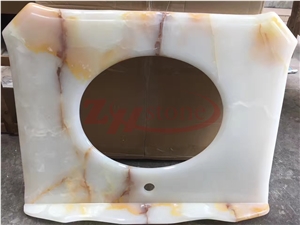Elazig White Onyx Vanity Top Bath Room Countertop