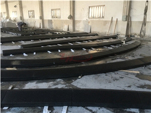 Flamed Platinum Black Granite Arc Kerbstone