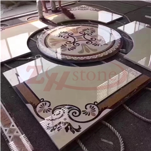 Flower Design Royal Botticino Marble Waterjet