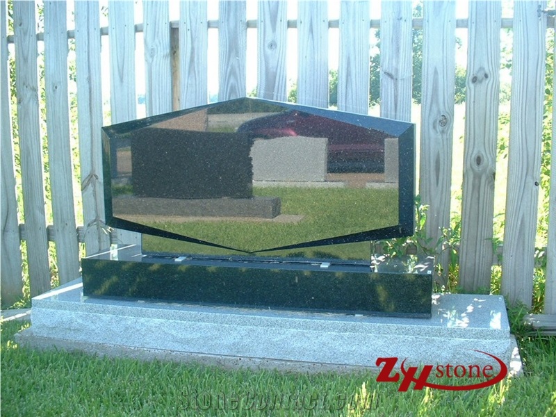French Curve Flower Engraving Upright Headstone