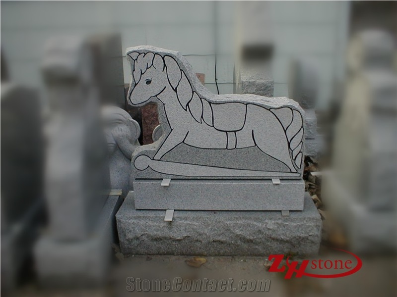 French Curve Flower Engraving Upright Headstone